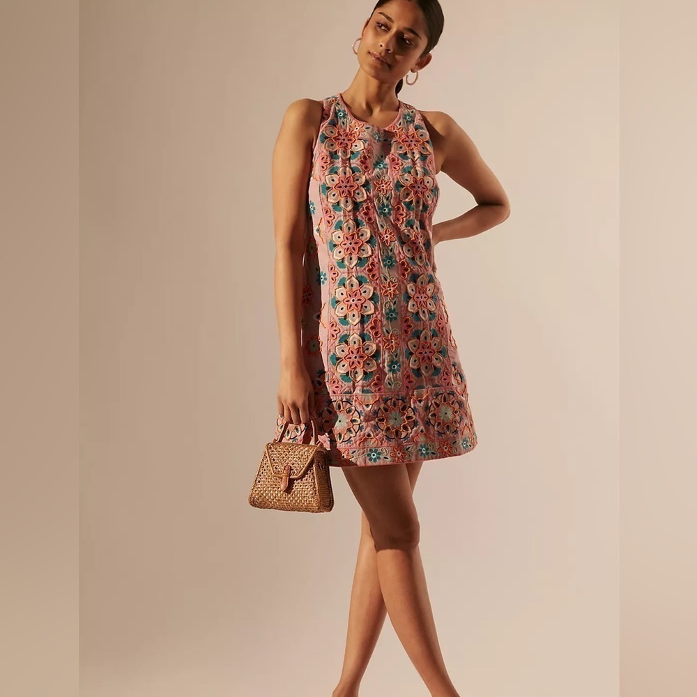 Anthropologie Embroidered and Appliquéd Beaded Shift Dress - 2